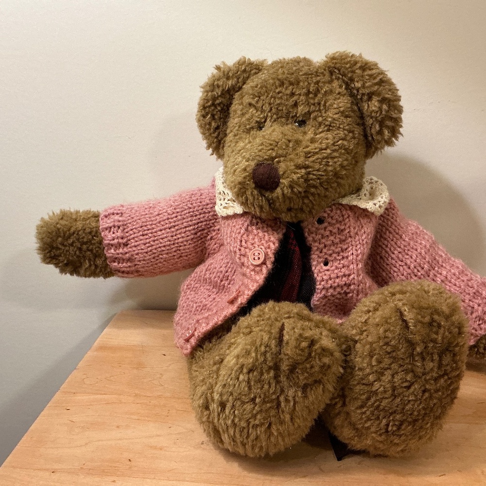The Boyds Collection Teddy Bear with knit sweater and collar